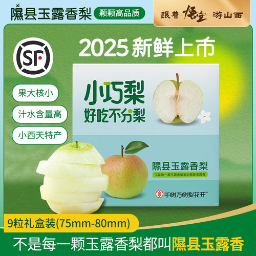 隰县玉露香梨整箱梨山西临汾隰县小西天特产送礼小巧梨彩箱