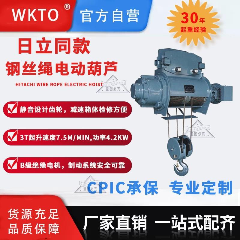 单轨双轨日式日立钢丝绳葫芦吊机T5T6M电动葫芦行车升降提升起重