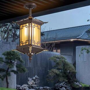 新中式户外防水吊灯灯笼装饰铝庭院灯阳光房过道超亮大门露台灯