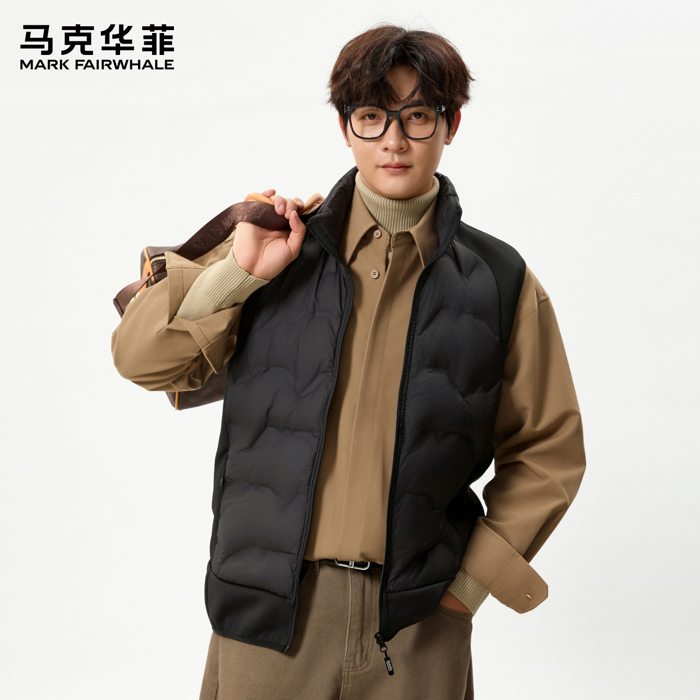 马克华菲立领羽绒马甲