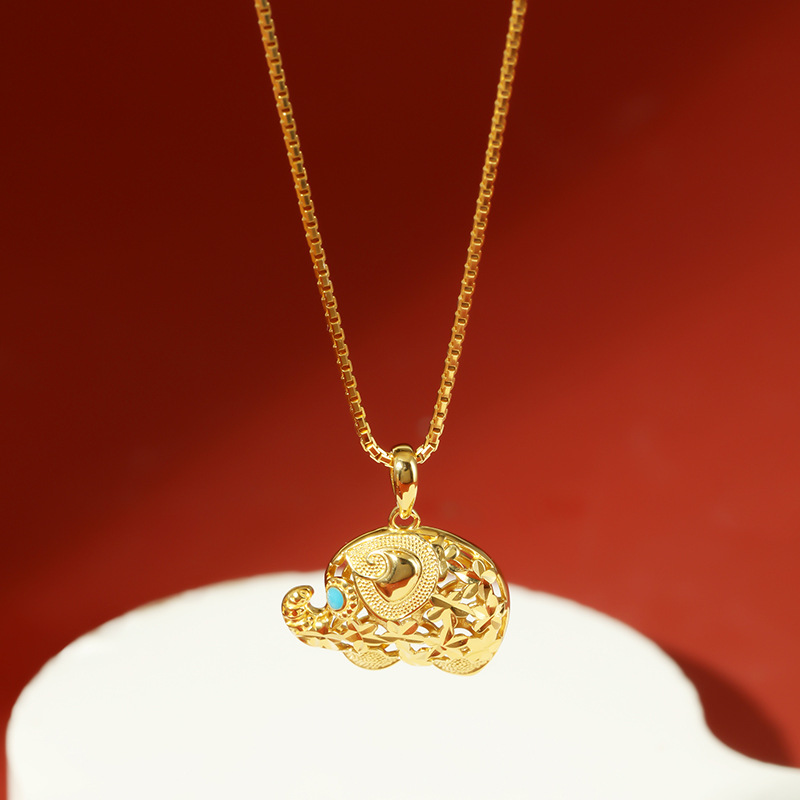 新年款敦敦象吊坠S925纯银项链女小众轻奢高级感设计毛衣链