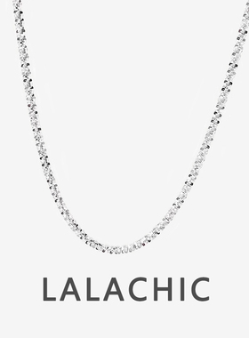 s925银波光粼粼闪光素链简约个性小众轻奢气质女项链ins潮菜花链