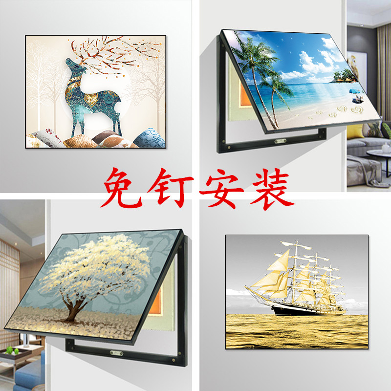 铝合金电表箱装饰画遮挡电闸电盒子配电箱双层上翻盖式外框超薄款