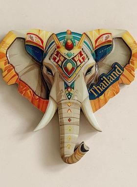 木质泰国金色大象冰箱贴Thailand磁贴世界城市旅游纪念品伴手礼物