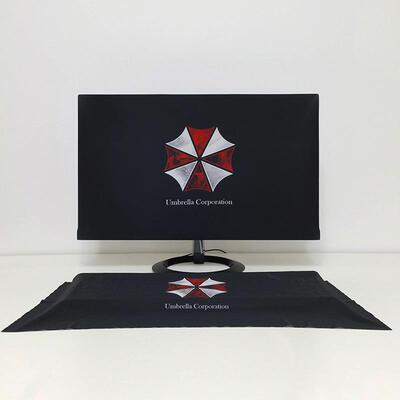 台式电脑显示器防尘罩主机键盘直曲屏通用盖布现代简约27寸三件套