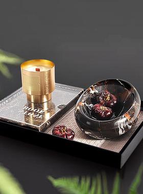 ZAWOO 现代样板间客厅茶几装饰摆件轻奢高端托盘搭配套装软装饰品