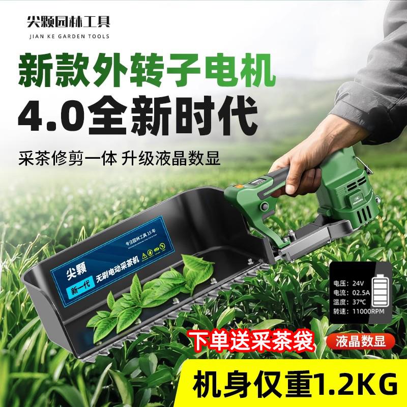 尖颗2025新款电动负式采茶机外转子单人采茶机小型可携式采茶机