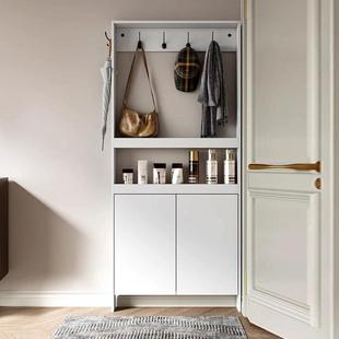 超薄15cm入户收纳柜家用门后实木衣帽架玄关挂衣架靠墙极窄侧边柜