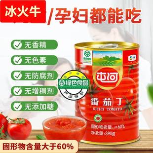 番茄丁蕃茄酱汁罐头新疆去皮西红柿肪儿童宝宝家用