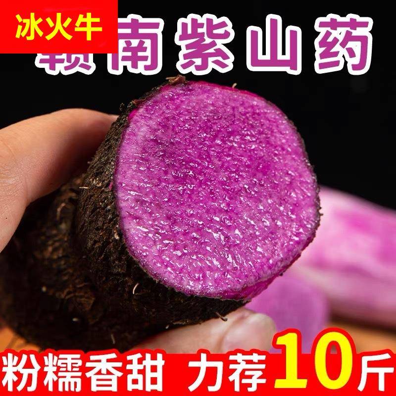 新鲜紫山药10斤当季现挖脚板薯紫玉淮山毛薯紫色山药农家蔬菜包邮
