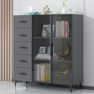 五斗柜玻璃门简约现代抽屉式收纳柜卧室柜子储物柜轻奢五斗橱斗柜