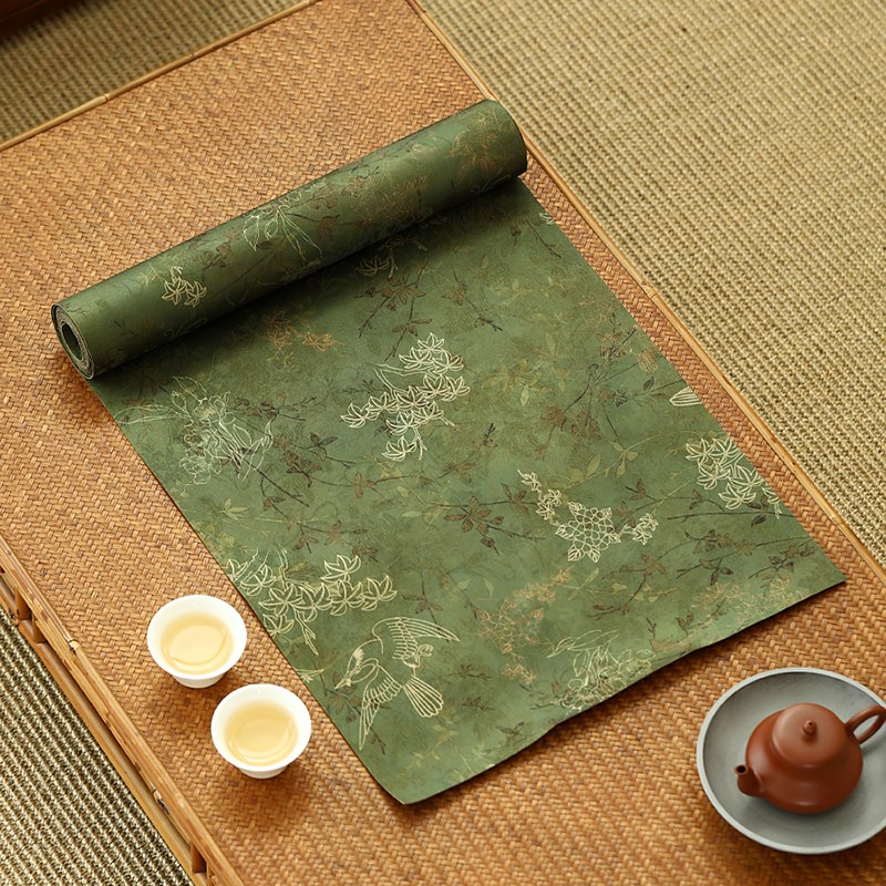 茶席新中式禅意桌旗防水布艺长条中国风复古棉S麻干泡台垫子云纱