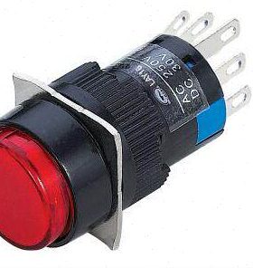 天博按钮 LAY16-11D 圆3脚 LA16Y 16mm 圆形带灯启动开关