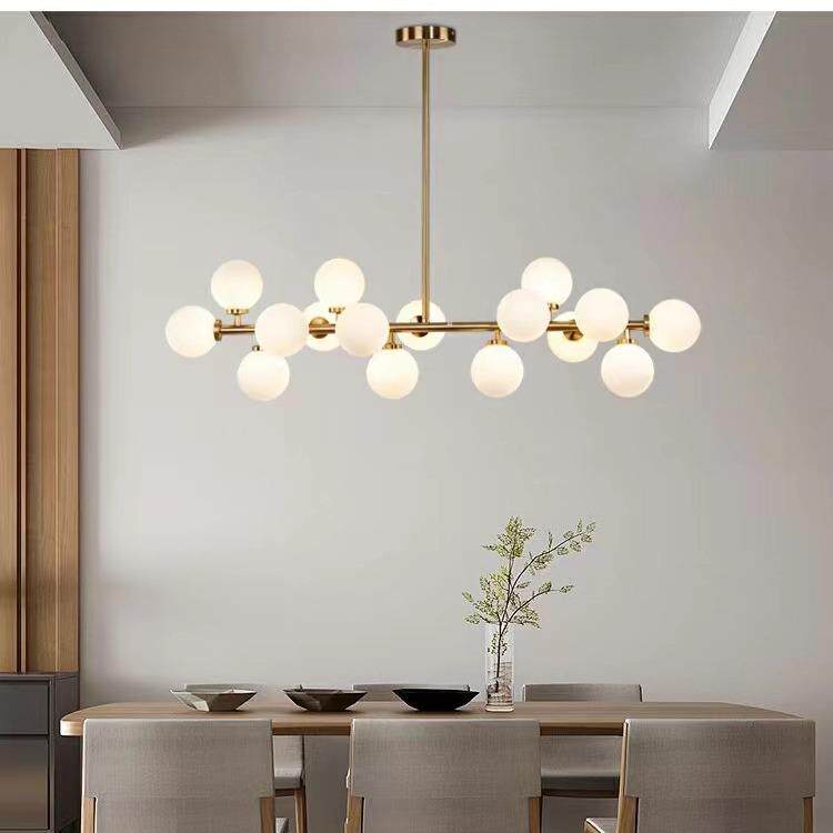 后现代简约餐厅分子灯创意餐厅吧台灯大气咖啡厅商场前台玻璃吊灯