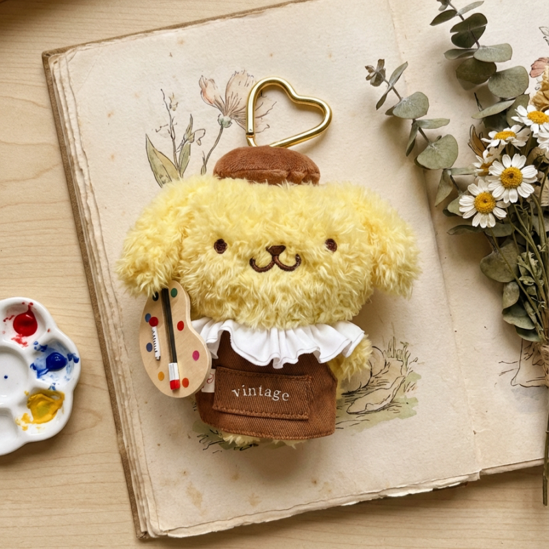 正版布丁狗毛绒包挂件可爱小画家钥匙扣玩偶卡通书包小挂饰礼物