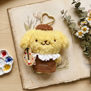 正版布丁狗毛绒包挂件可爱小画家钥匙扣玩偶卡通书包小挂饰礼物