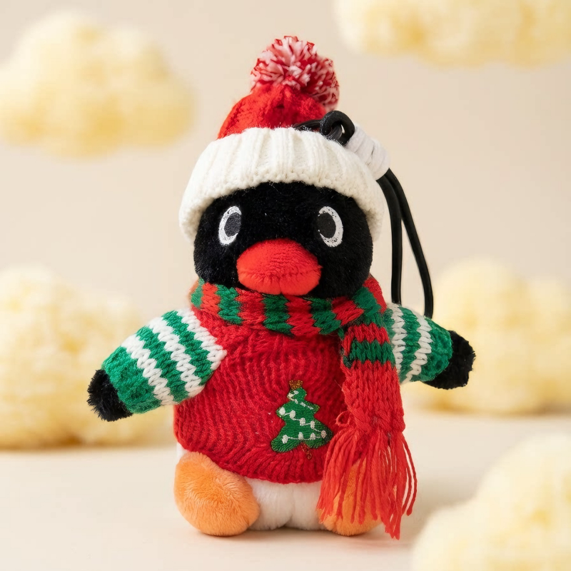 正版pingu企鹅包包挂件可爱滑雪秋冬日卡通毛绒公仔玩偶挂饰礼物