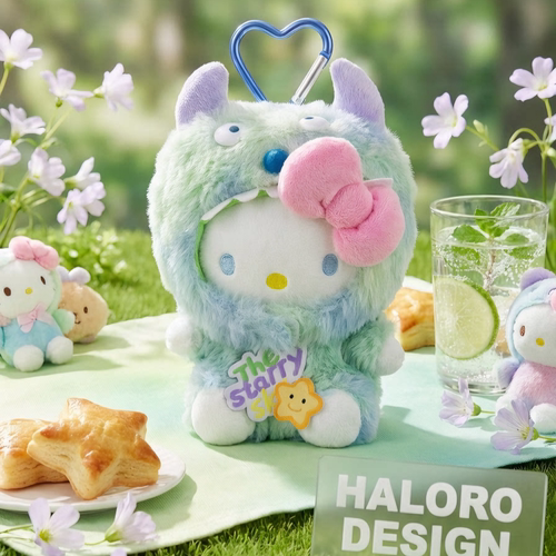 正版HelloKitty包包挂件怪兽款可爱毛绒玩偶公仔凯蒂猫钥匙扣礼物