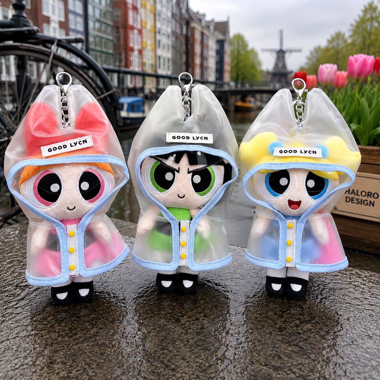 正版飞天小女警雨衣毛绒公仔包挂件高颜值玩偶潮玩包挂饰闺蜜礼物图片