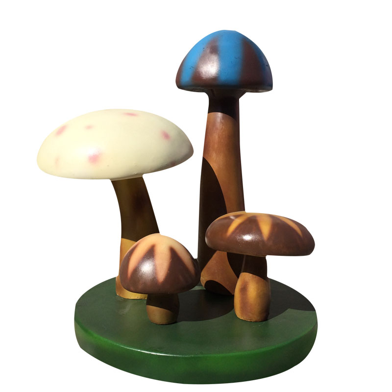 深圳泡沫雕塑蘑菇丛堆园林原始森林美陈装饰艺术堆头景观道具小品