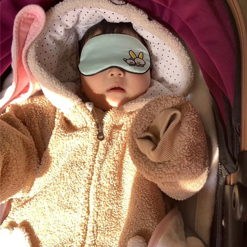 可爱卡通0-12岁宝宝睡觉幼儿园午休遮光助睡眠儿童真丝眼罩可调节