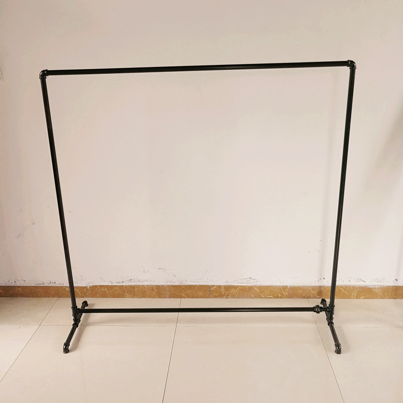 服装展示架复古龙门架落地水管挂衣杆服装店衣服架落地单杠晾衣架