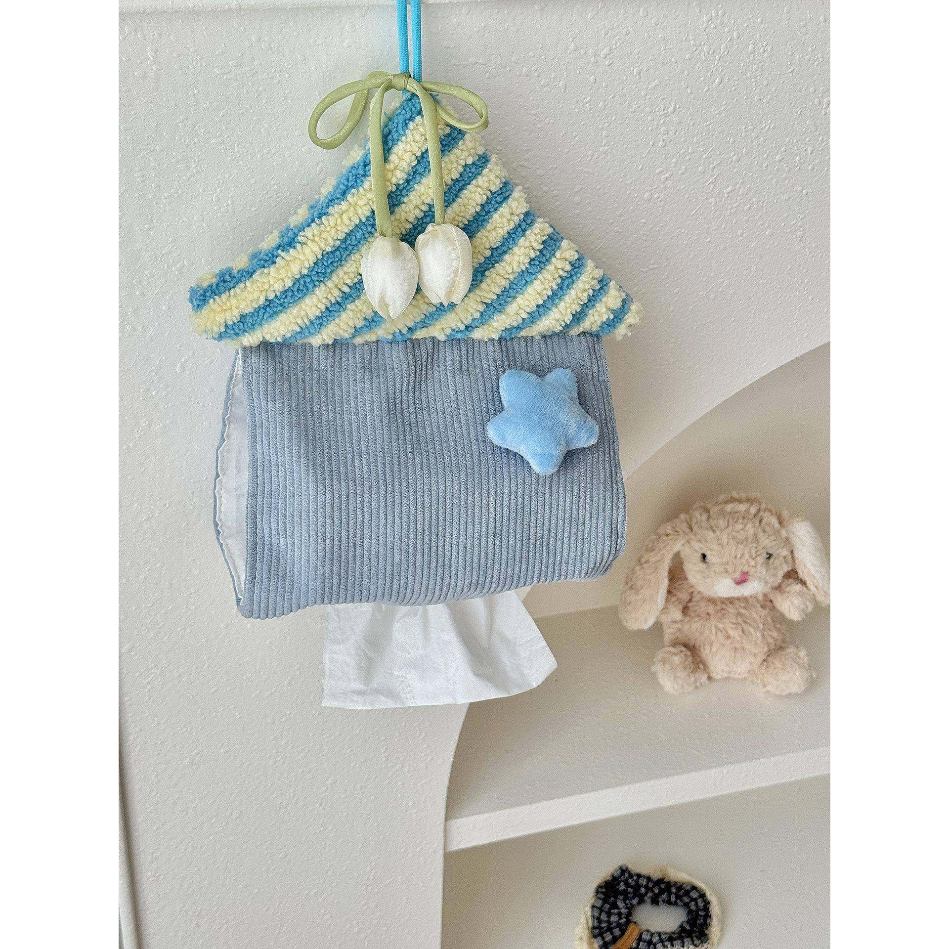 创意悬挂式小房子纸巾袋可爱布艺纸巾盒卫生间抽纸袋车载纸巾挂袋,收纳整理,纸巾套,淘宝优惠券,粉丝福利购,淘宝优惠卷