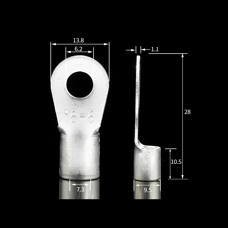 黄铜镀银OT冷压接线端子OT16-6 圆型裸端头  铜鼻子 500只