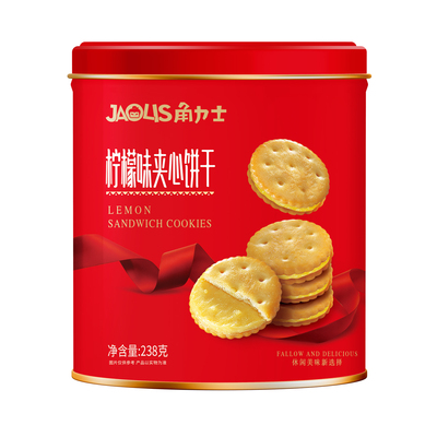 JAOLIS角力士什锦夹心饼干铁罐牛奶草莓柠檬味黄油曲奇零食大礼包