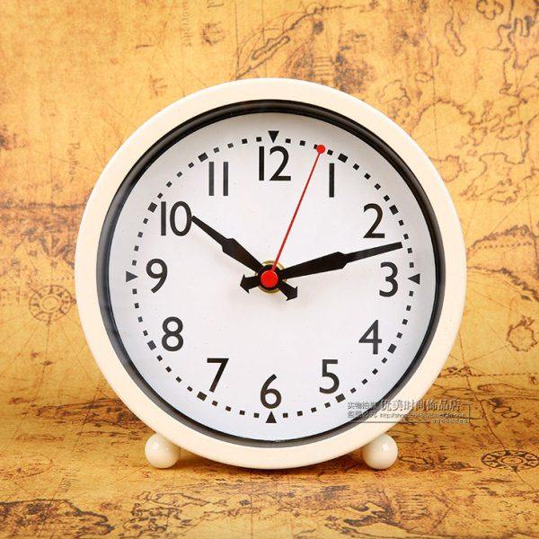 极简座钟客厅静音欧式挂钟床头石英钟两用装饰能座能挂简约座钟表