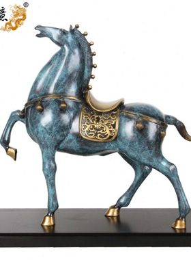 真古意 铜马到成功摆件家居装饰品客厅办公室铜工艺品开业礼品