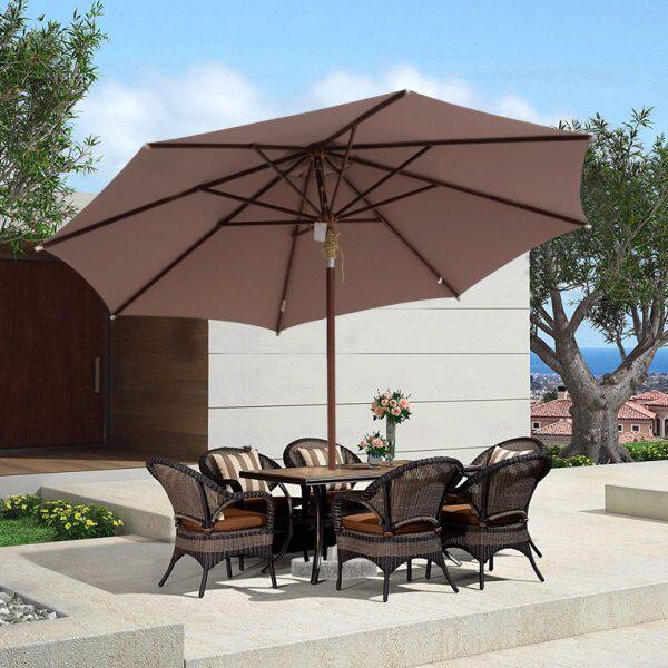 户外遮阳伞庭院伞别墅花园大伞实木3.5m圆形定制休闲室外太阳伞