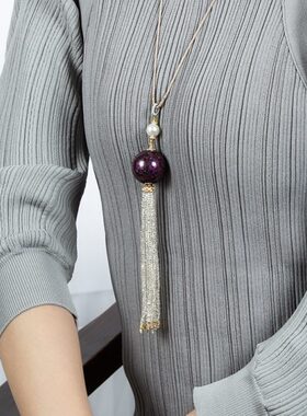 冬官大漆项链轻奢小众女款复古简约搭配紫色潮流中式素气质姹紫璃