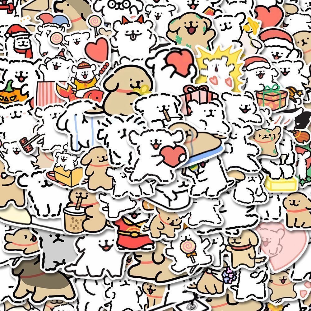 200张卡通可爱马尔济斯线条小狗爆款装饰手机壳手账桌面diy防贴,文具电教/文化用品/商务用品,贴纸/立体贴纸,淘宝优惠券,粉丝福利购,淘宝优惠卷