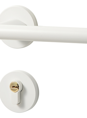 卧室白色门锁室内磁吸静音t分体极简门把手房间实木木门家用房门