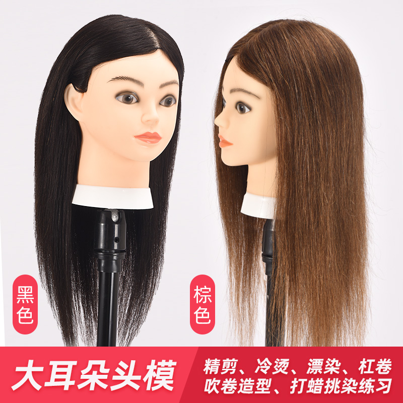 模特头模美发专用可烫染剪发全真发假人模型头发模具头模全真学徒