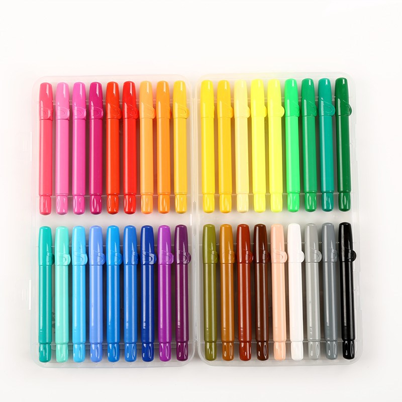 爱好旋转炫绘棒12色24色36色可混色焕彩棒儿童油画棒68081绘画笔