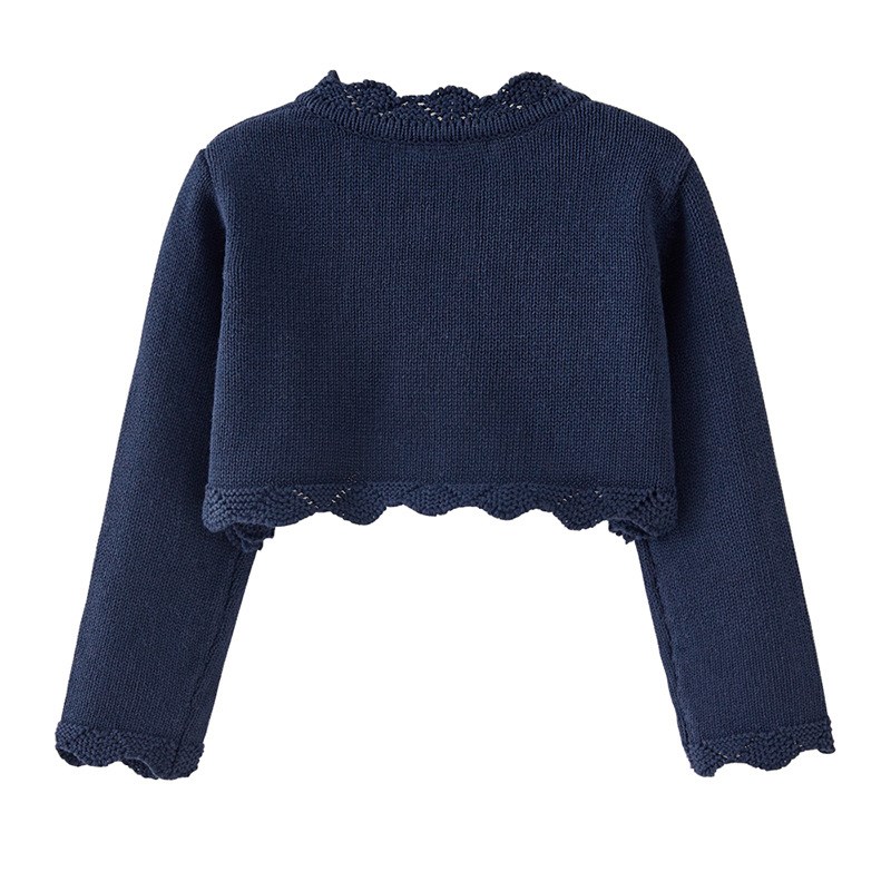 女童针织小披肩外套春秋儿童短款花边礼服洋气连衣裙披肩上衣外搭