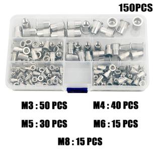 盒装 150PCS不锈钢拉铆螺母沉头竖纹M3M4M5M6M8公制螺母
