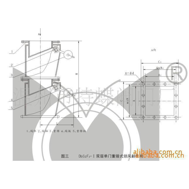 双层单门矩形，园形重锤式翻板阀