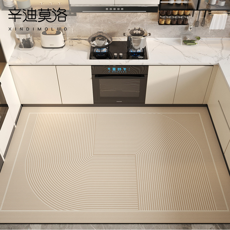 厨房专用地垫2024新款r皮革可擦免洗满铺脚垫防滑门垫防油防水地