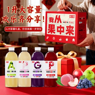 【礼盒】100%果汁苹果汁石榴葡萄汁蜜桃汁饮料年货礼盒新年送礼