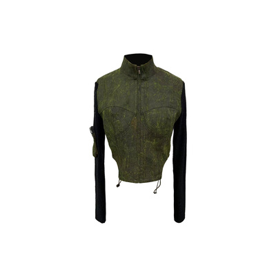 【錾绣浮华】柞蚕丝撞色宋锦羊毛外套25TT-S0082