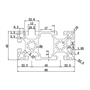 工业铝型材4590W铝合金型材框架设备防护罩重型配件流水线工作台