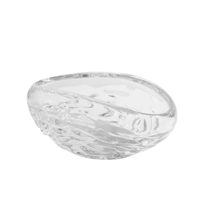 现代轻奢透明玻璃果盘摆件客厅茶几桌面摆设样板房餐桌装饰品