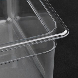 PC透明份数盆亚克力1/1分数盆透明可视保鲜盒食物盘果粉盒带盖子