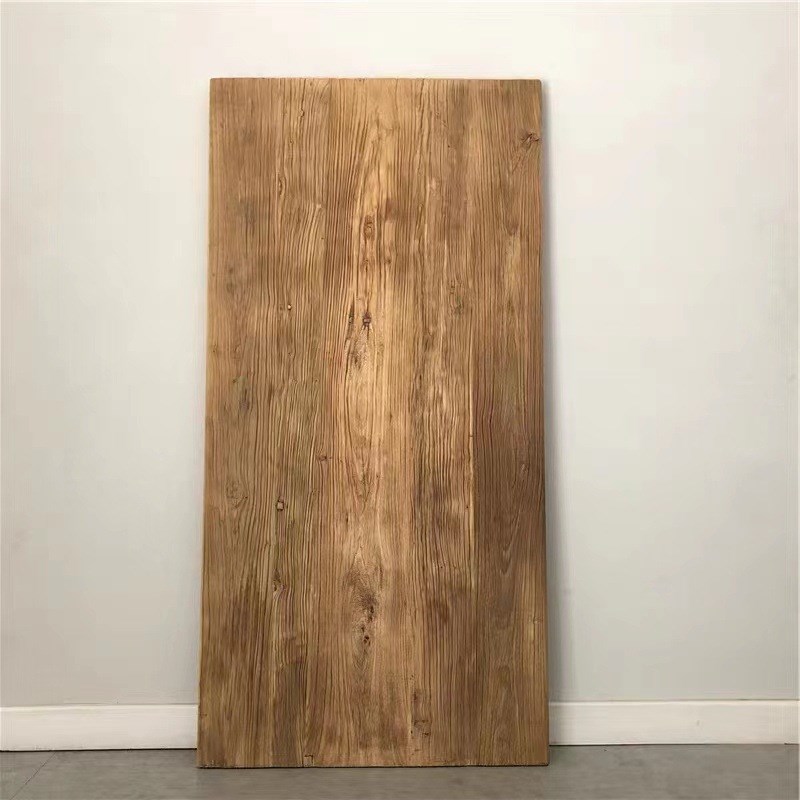 老榆木桌子实木吧台老门板茶台茶桌桌面榆木板复古怀旧风化旧木板