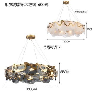 轻奢水晶吊灯现代简约餐厅客厅灯具别墅后现代卧室楼梯间网红灯具
