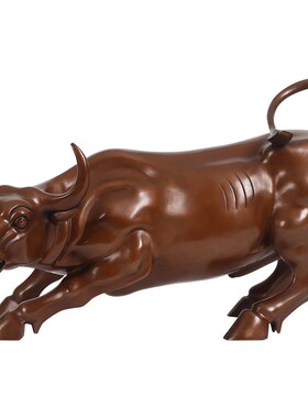 铜欣祥 紫铜牛摆件《旺市牛》家居铜工艺品 客厅落地装饰品