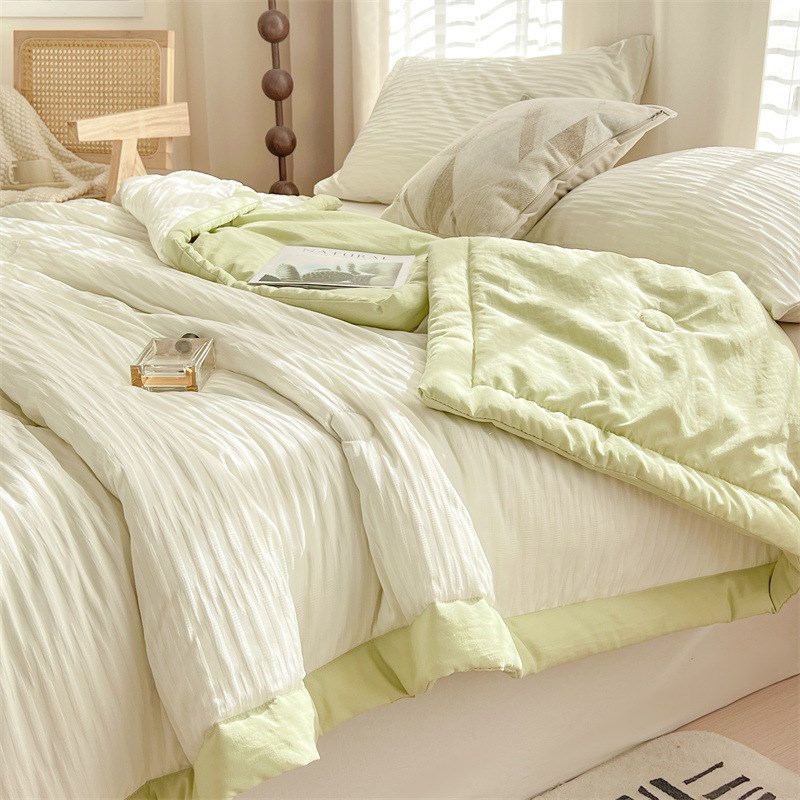 季泡泡纱大豆纤维空调被可机水洗夏被夏天薄被子被芯夏凉被